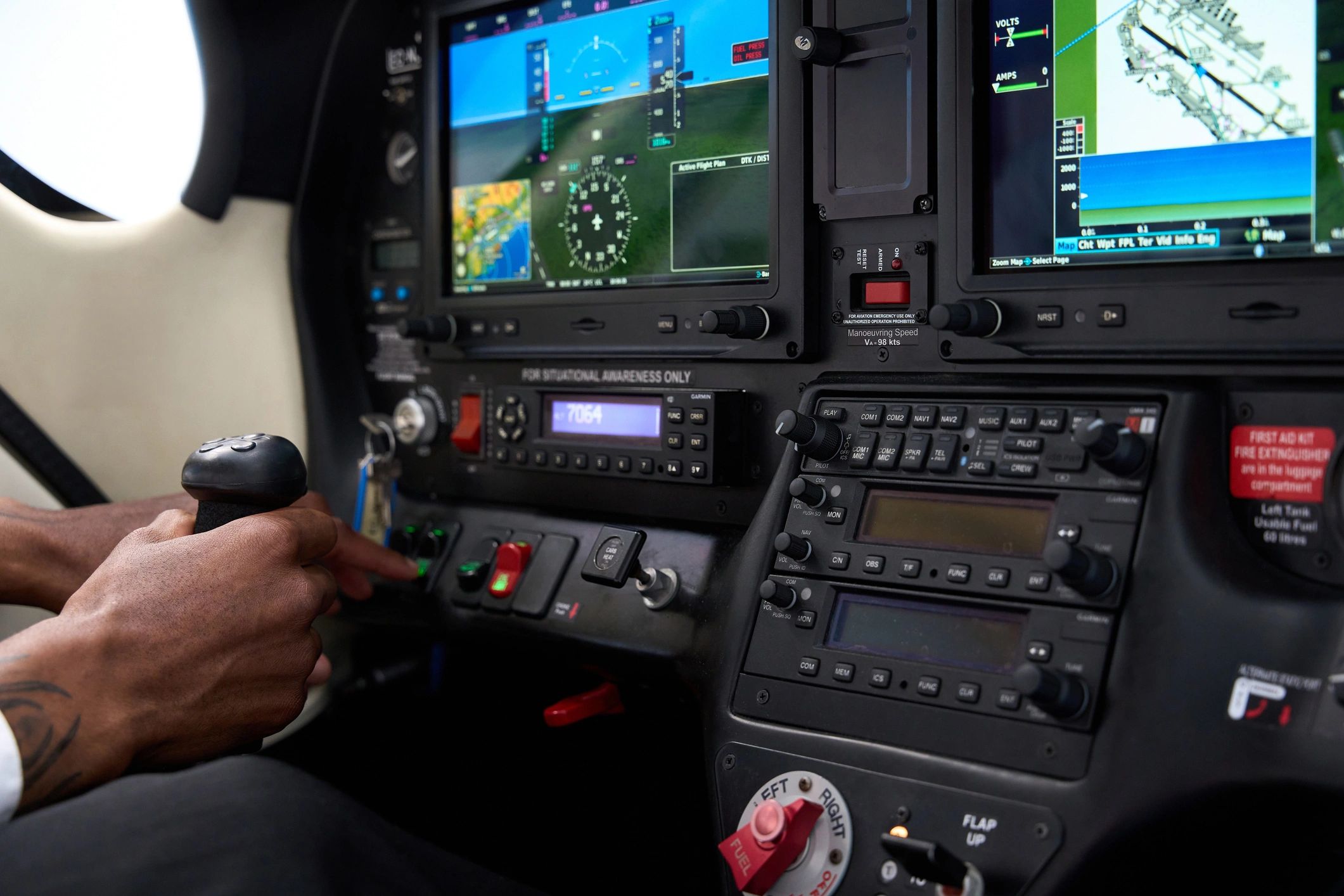Aircraft instrument panel used for training